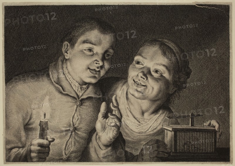 Cornelius Visscher, Dutch, 1619-1662, Mouse Trap, between 1619 and 1662, engraving printed in black ink on laid paper, Sheet (trimmed within plate mark): 5 1/2 × 7 7/8 inches (14 × 20 cm)