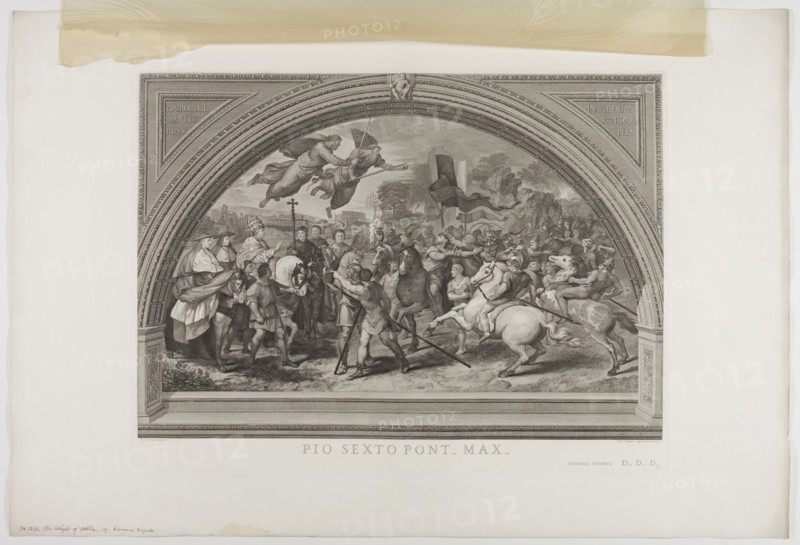 Giovanni Volpato, Italian, 1733-1803, after Bernardino Nocchi, Italian, 1741-1812, after Raphael, Italian, 1483-1520, Flight of Atilla, between 1733 and 1803, engraving printed in black ink, Plate: 22 1/4 × 29 1/2 inches (56.5 × 74.9 cm)