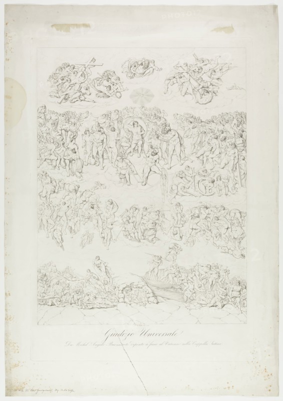 Niccolo La Volpe, Italian, 1789-1876, after Michelangelo, Italian, 1475-1564, Last Judgment, 19th Century, Engraving printed in black on wove paper, plate: 34 5/8 x 23 7/8 in.