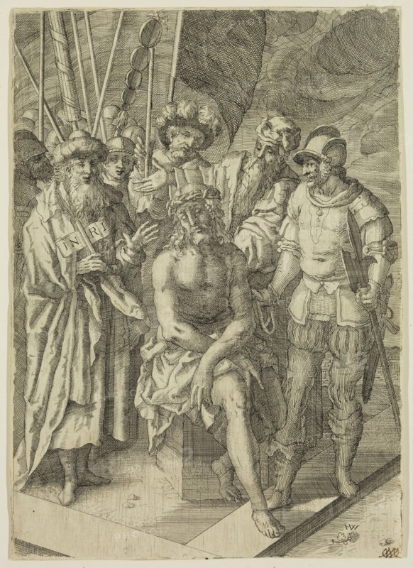 Hans Weiner, German, 1570-1619, Ecce Homo, between late 16th and early 17th century, etching printed in black ink on laid paper, Plate: 10 7/8 × 7 3/4 inches (27.6 × 19.7 cm)