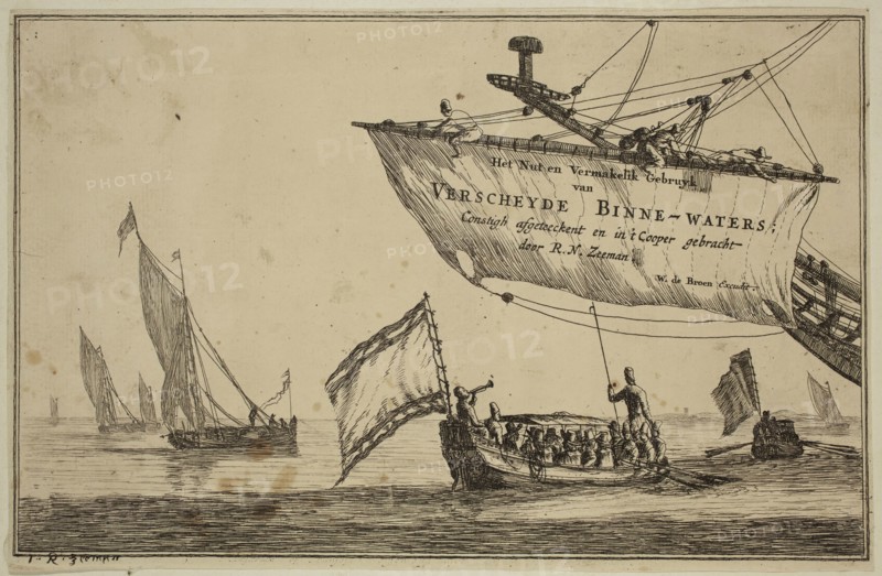 Reinier Nooms, Dutch, 1623-1667, Harbor Scene, 17th century, etching printed in black ink on laid paper, Plate and sheet: 5 1/8 × 8 inches (13 × 20.3 cm)