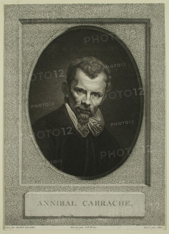 Maurice Blot, French, 1753-1818, after Annibale Carracci, Italian, 1560-1609, after Jean-Baptiste Joseph Wicar, French, 1762-1834, Annibal Carrache, between 1753 and 1818, engraving and etching printed in black ink on wove paper, Image: 9 3/8 × 6 3/4 inches (23.8 × 17.1 cm)