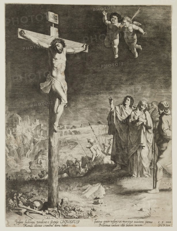 Jan Gerritsz van Bronchorst, Dutch, 1603-1661, after Cornelis van Poelenburgh, Dutch, 1594/95 - 1667, The Dying Christ, between 1603 and 1661, etching printed in black ink on laid paper, Sheet: 16 × 12 inches (40.6 × 30.5 cm)