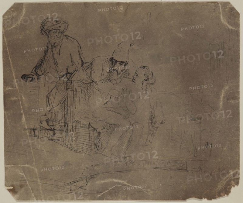 Unknown (Dutch), after Rembrandt Harmensz van Rijn, Dutch, 1606-1669, Susannah and the Elders, 19th Century, Etching printed in black on wove paper, sheet (trimmed within plate mark): 6 3/8 x 7 5/8 in.