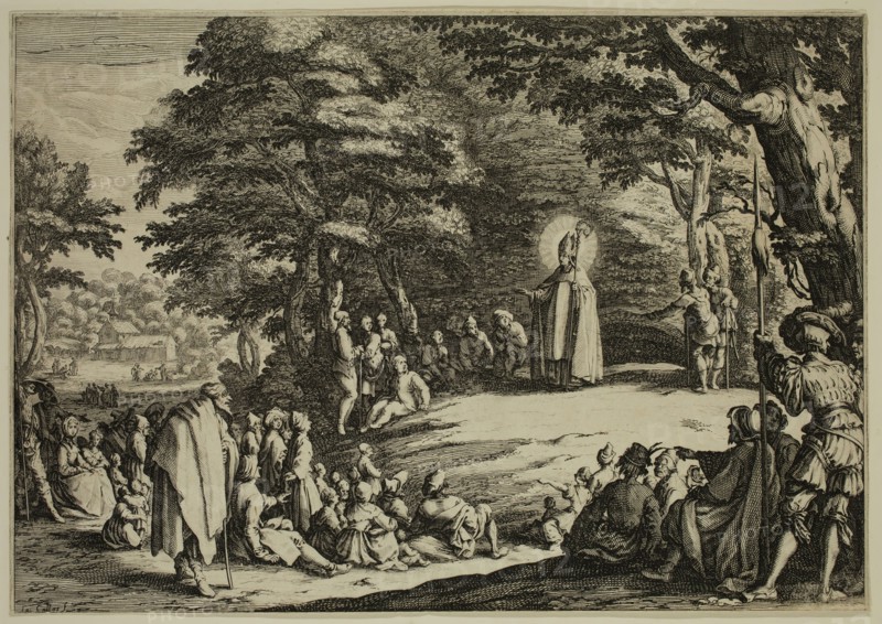 Jacques Callot, French, 1592-1635, Saint Amond, between late 16th and early 17th century, etching printed in black ink on laid paper, Sheet (trimmed within plate mark): 7 3/4 × 11 1/8 inches (19.7 × 28.3 cm)