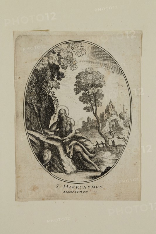 Nicolas Cochin, French, 1610-1686, S. Hieronymvs, between 1610 and 1686, etching printed in black ink on laid paper, Plate: 3 1/2 × 2 5/8 inches (8.9 × 6.7 cm)