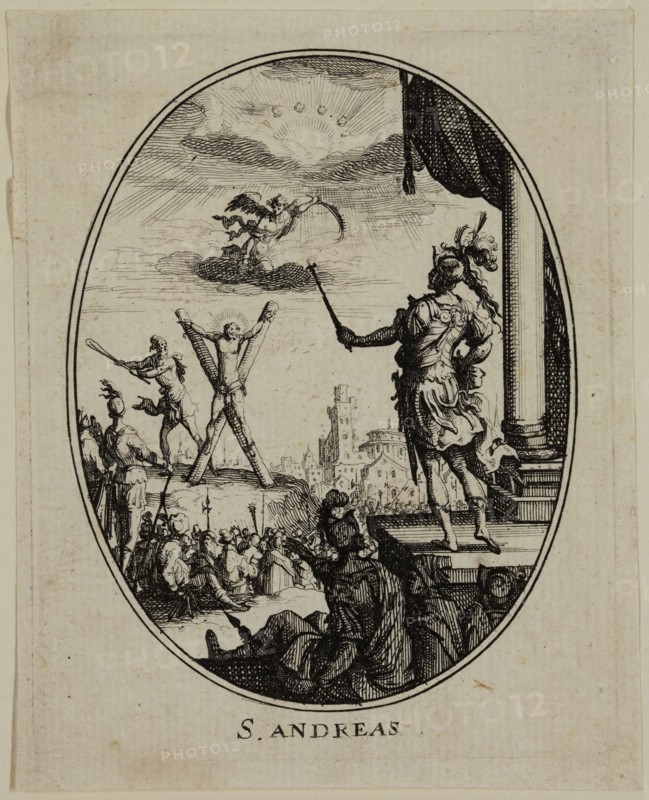 Nicolas Cochin, French, 1610-1686, S. Andreas, between 1610 and 1686, etching printed in black ink on laid paper, Plate: 3 1/4 × 2 3/4 inches (8.3 × 7 cm)