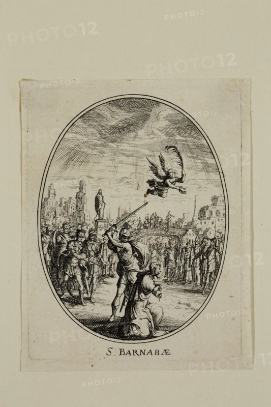 Nicolas Cochin, French, 1610-1686, S. Barnabae, between 1610 and 1686, etching printed in black ink on laid paper, Plate: 3 3/8 × 2 5/8 inches (8.6 × 6.7 cm)