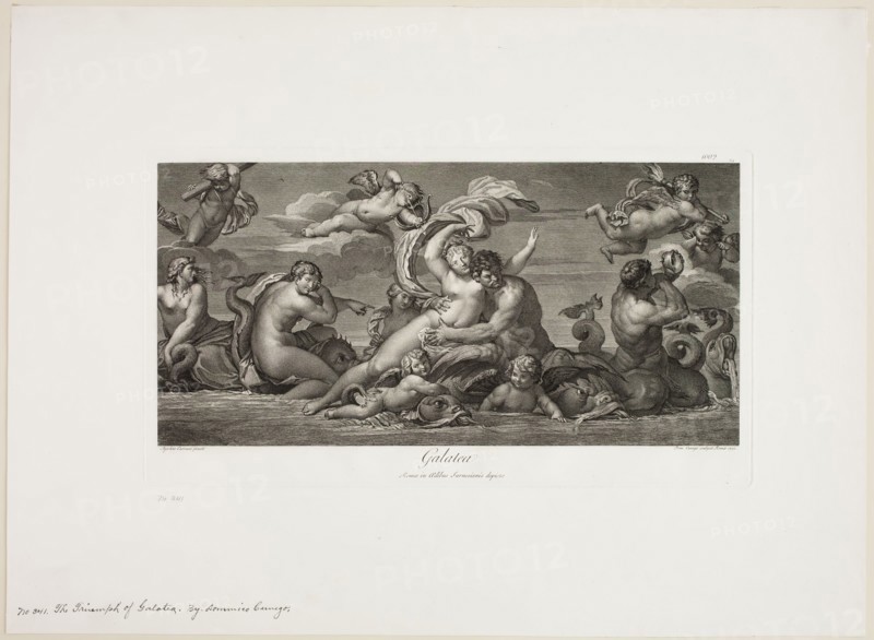 Domenico Cunego, Italian, 1727-1794, after Agostino Carracci, Italian, 1557-1602, Triumph of Galatea, 1772, Etching and engraving printed in black on wove paper, plate: 10 1/4 x 18 1/2 in.