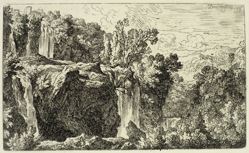 Christian Wilhelm Ernst Dietrich, German, 1712-1774, Landscape, 1744, Engraving printed in black ink on wove paper, Plate: 3 1/2 × 5 7/8 inches (8.9 × 14.9 cm)