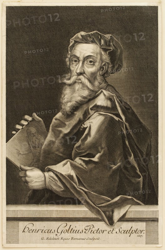 Gerard Edelinck, Flemish, 1640-1707, Hendrik Goltzius, 1617, engraving printed in black ink on laid paper, Plate (and sheet): 12 5/8 × 8 1/4 inches (32.1 × 21 cm)