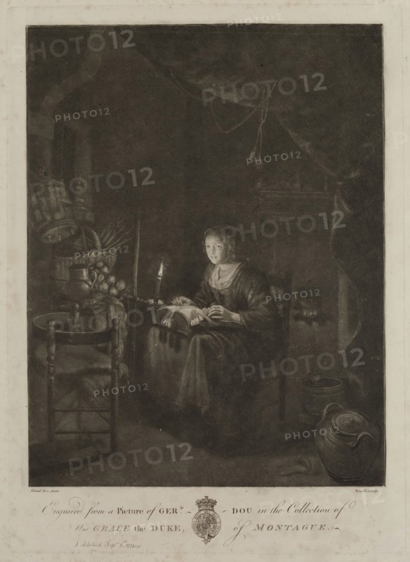 William Baillie, English, 1723-1810, after Gerhard Dou, Dutch, 1613-1675, Lace Maker, 1773, etching and engraving printed in black ink on laid paper, Plate: 17 1/8 × 12 1/4 inches (43.5 × 31.1 cm)