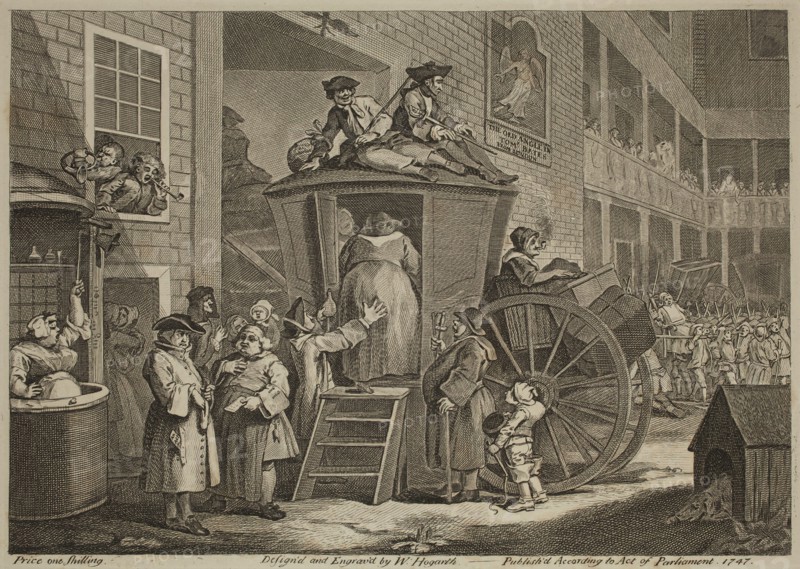 William Hogarth, English, 1697-1764, The Stage Coach, 1747, Engraving printed in black on wove paper, plate: 8 5/8 x 12 1/8 in.