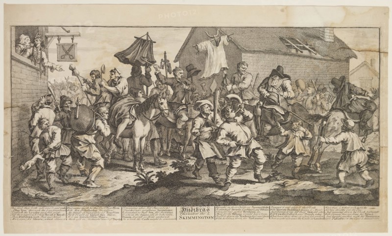 William Hogarth, English, 1697-1764, Hudibras Encounters the Skimmington, between 1725 and 1726, engraving and etching printed in black ink on laid paper, Plate: 10 5/8 × 20 inches (27 × 50.8 cm)