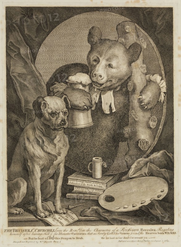 William Hogarth, English, 1697-1764, The Bruiser, 1763, engraving printed in black ink on chine collé, Image: 13 3/8 × 10 1/8 inches (34 × 25.7 cm)