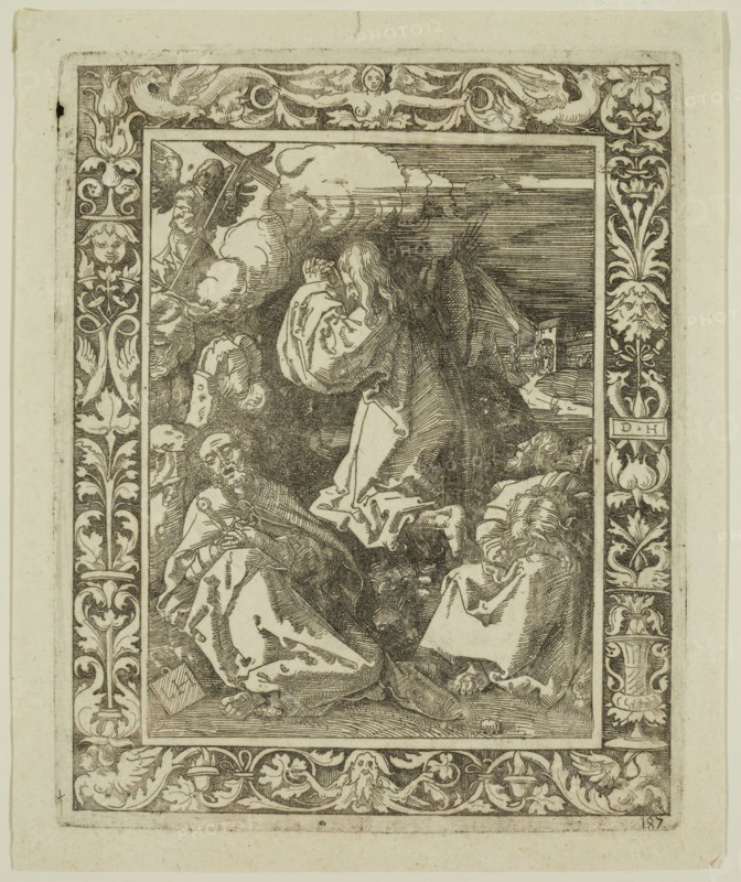Lambert Hopfer, German, after Albrecht Dürer, German, 1471-1528, Christ on the Mount of Olives, 16th century, etching printed in black ink on laid paper, Plate: 6 3/4 × 5 3/8 inches (17.1 × 13.7 cm)