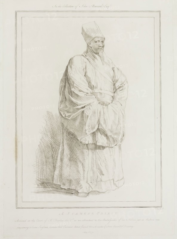 William Baillie, English, 1723-1810, after Peter Paul Rubens, Flemish, 1577-1640, Siamese Priest Attached to the Embassy at the Court of Charles I, 1774, crayon manner engraving printed in black ink on wove paper, Plate: 18 × 13 inches (45.7 × 33 cm)