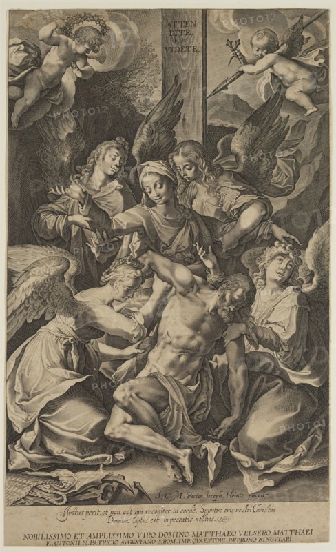 Lucas Kilian, German, 1579-1637, after Josef Heintz, German, 1564-1609, Descent from the Cross, between 1579 and 1637, engraving printed in black ink on laid paper, Image: 15 3/8 × 10 inches (39.1 × 25.4 cm)