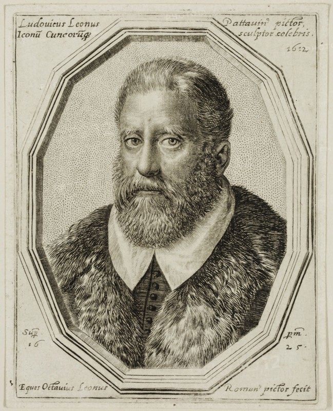 Ottavio Leoni, Italian, 1578-1630, Louis Leoni, Painter, 1625, engraving printed in black ink on laid paper, Plate: 5 5/8 × 4 3/8 inches (14.3 × 11.1 cm)