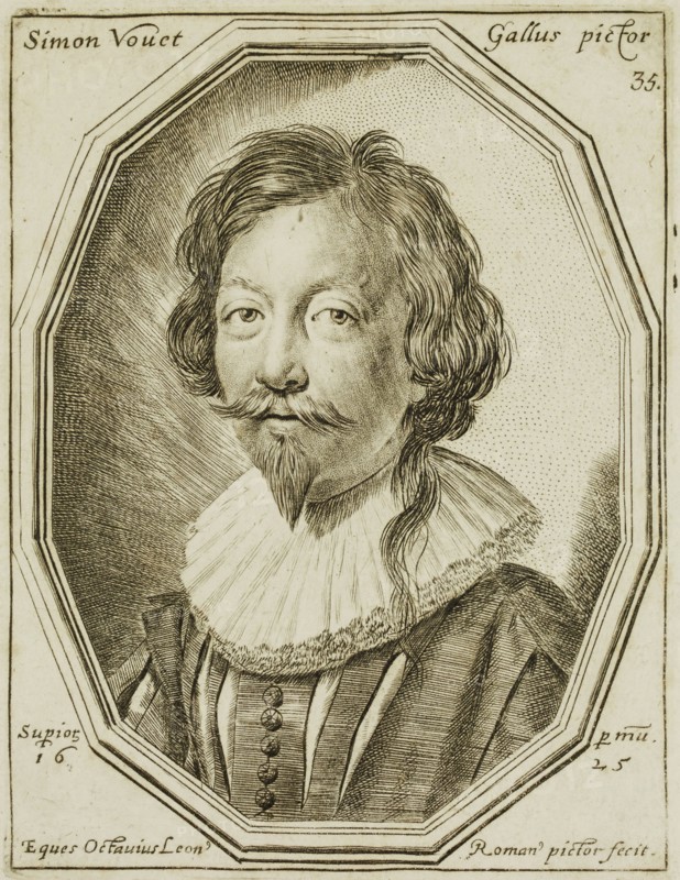 Ottavio Leoni, Italian, 1578-1630, Simon Vouet, Painter, 1625, engraving printed in black ink on laid paper, Plate: 5 5/8 × 4 1/4 inches (14.3 × 10.8 cm)