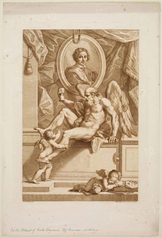 Francesco Bartolozzi, Italian, 1727-1815, after Carlo Maratta, Italian, 1625-1713, Carlo Cignani, between 1727 and 1815, etching and engraving printed in brown ink on wove paper, Plate: 17 3/4 × 12 5/8 inches (45.1 × 32.1 cm)