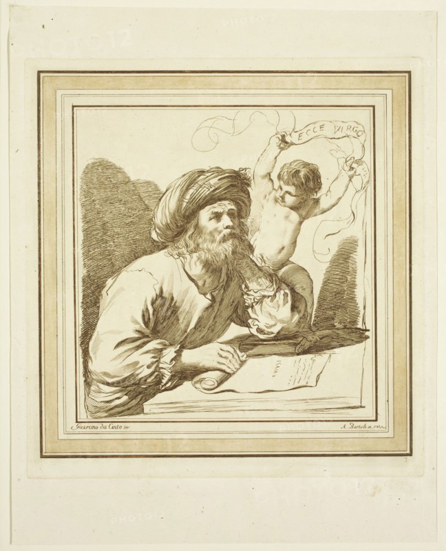 Adam von Bartsch, Austrian, 1756-1821, after Guercino (Giovanni Francesco Barbieri), Italian, 1591-1666, The Prophet Isaiah, 1783, etching and engraving printed in brown ink on laid paper, Plate: 12 3/8 × 11 5/8 inches (31.4 × 29.5 cm)