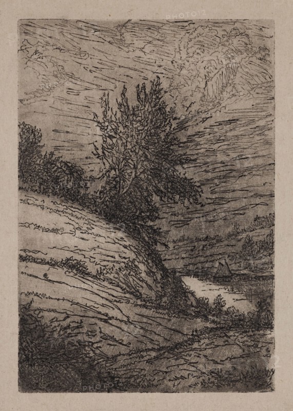 George W. Clark, American, Untitled, ca. 1893, etching printed in black ink on laid paper, Plate: 4 1/2 × 3 1/8 inches (11.4 × 7.9 cm)