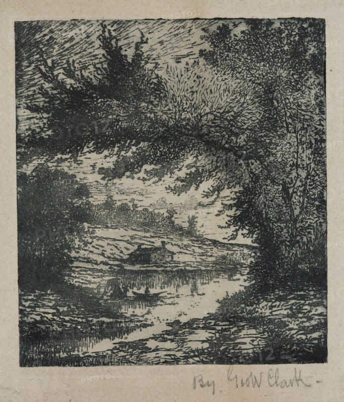George W. Clark, American, Untitled, ca. 1893, etching printed in black ink, Plate: 5 × 4 1/2 inches (12.7 × 11.4 cm)