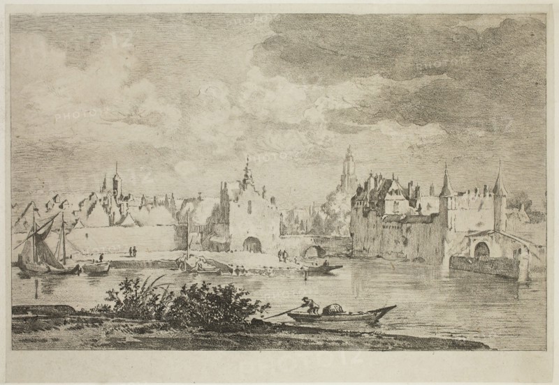 Maxime François Antoine Lalanne, French, 1827-1886, River Scene, between 1827 and 1886, etching and soft ground printed on chine collé, Plate: 6 3/8 × 9 inches (16.2 × 22.9 cm)