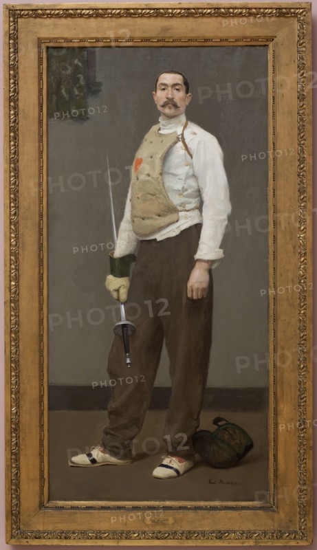 Gari Melchers, American, 1860-1932, The Fencing Master, ca. 1895, oil on canvas, Unframed: 81 1/4 × 39 1/2 inches (206.4 × 100.3 cm)
