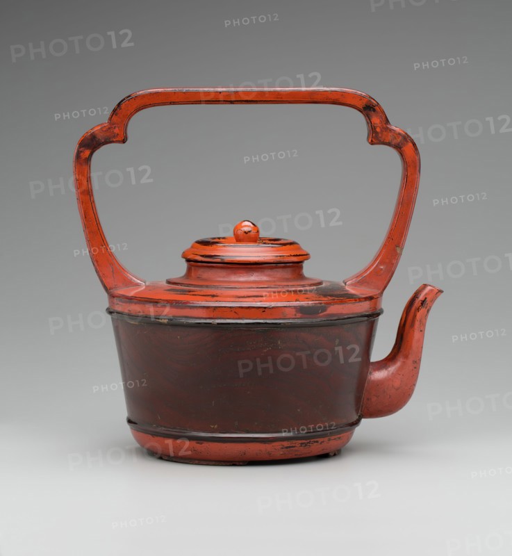 Unknown (Japanese), Vessel for Hot Water, between late 15th and early 16th century, wood, red and black lacquer (Negoro ware), Overall: 12 5/8 inches × 11 1/2 inches × 8 inches (32.1 × 29.2 × 20.3 cm)