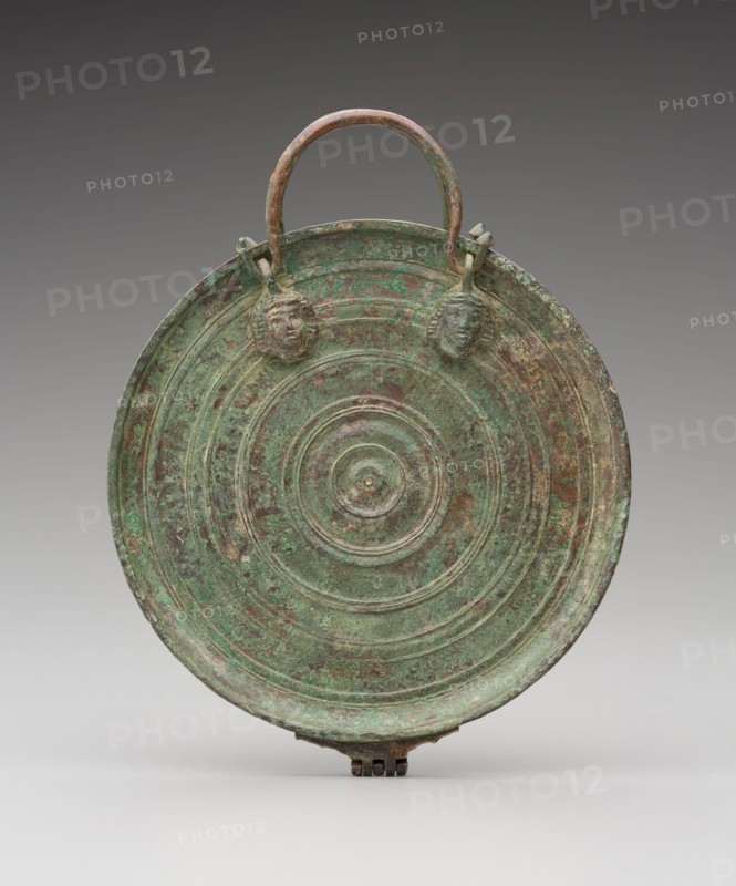 Greek, Double Mirror, 300 BC/100 AD, Bronze, silver, Closed: 5 7/8 in.