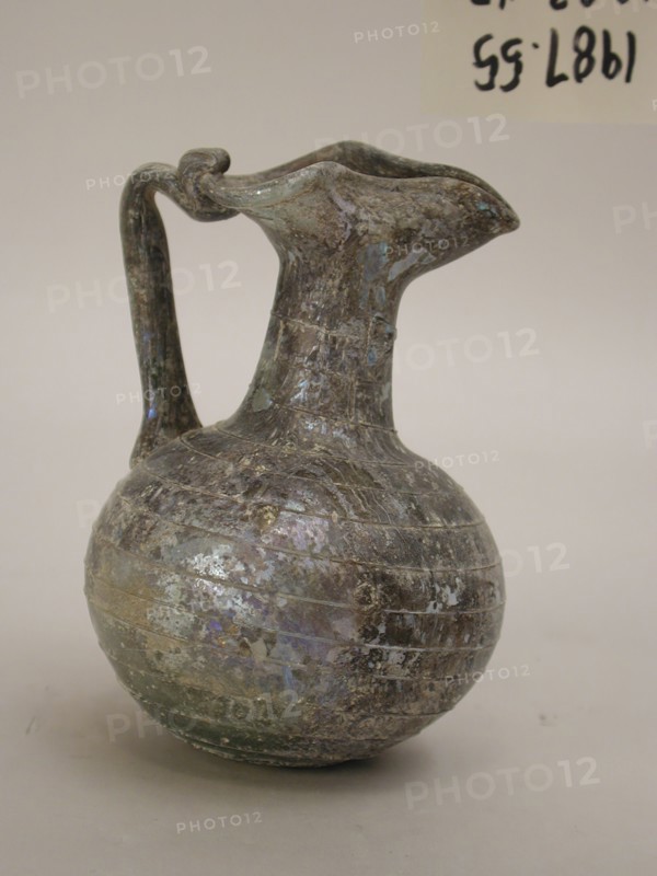 Roman, Oinochoe, 3rd/4th Century AD, Free-blown, height by depth: 4 3/4 x 3 1/4 in.