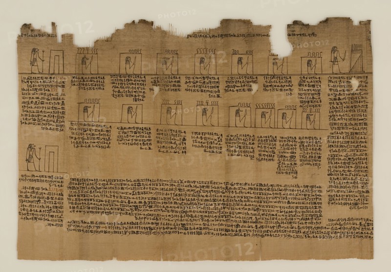 Egyptian, The Book of the Dead of Nes-Min, Section 17, between 4th and 3rd century BCE, Ink on papyrus, Framed: 22 5/8 × 28 5/8 × 1 3/8 inches (57.5 × 72.7 × 3.5 cm)