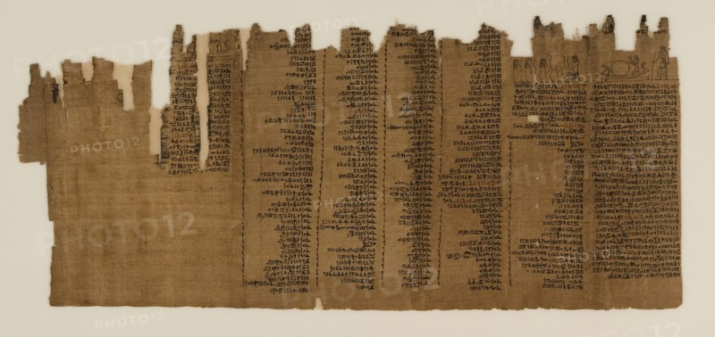 Egyptian, The Book of the Dead of Nes-Min, Section 23, between 4th and 3rd century BCE, Ink on papyrus, Framed: 22 5/8 × 39 1/2 × 1 3/8 inches (57.5 × 100.3 × 3.5 cm)