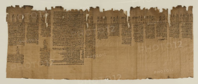 Egyptian, The Book of the Dead of Nes-Min, Section 6, between 4th and 3rd century BCE, Ink on papyrus, Framed: 22 5/8 × 28 5/8 × 1 3/8 inches (57.5 × 72.7 × 3.5 cm)