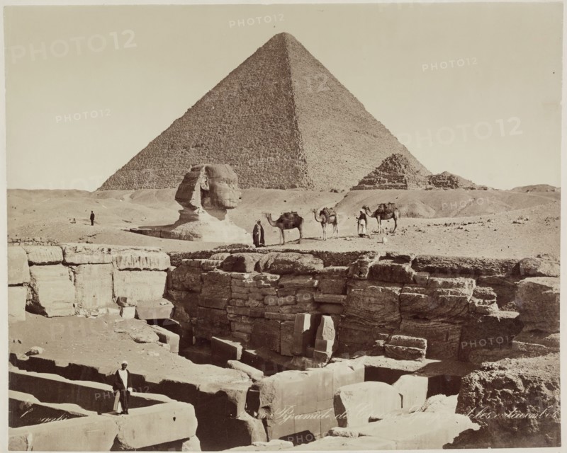 Zangaki, Greek, active 1860-1889, Pyramid of Cheops, the Sphinx and the Catacombs at Giza, 19th century, albumen print