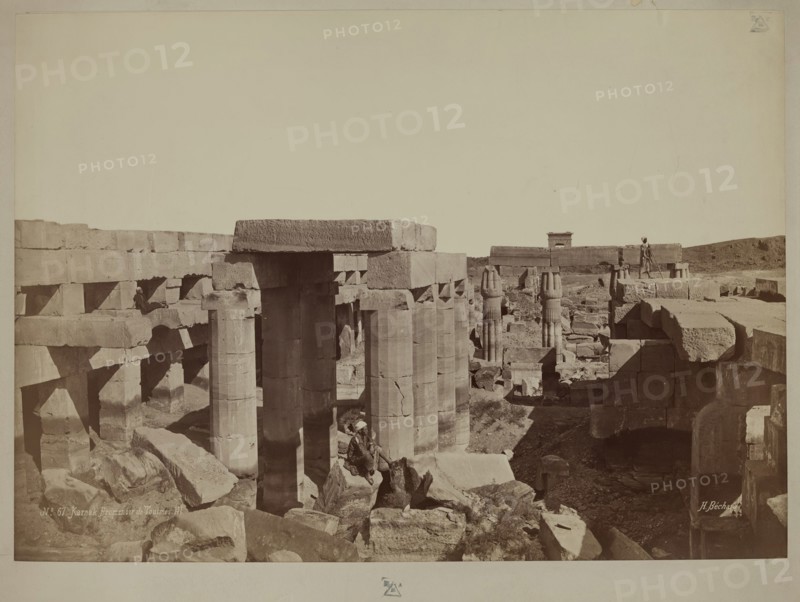Henri Béchard, French, 1869-1889, General View of the Back of the Temple of Karnak. Luxor, East Bank, late 19th century, albumen print, Image: 10 5/8 × 15 inches (27 × 38.1 cm)
