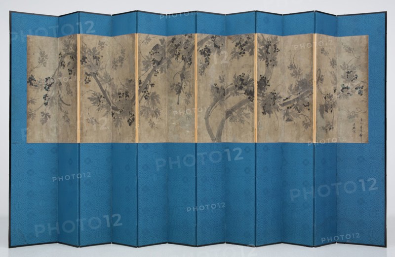 Choi Sokhwan, Korean, 1782 - ca.1850, Grapevine, 1821, Ink and watercolor on paper, Image: 31 3/4 × 117 5/8 inches (80.6 × 298.8 cm)