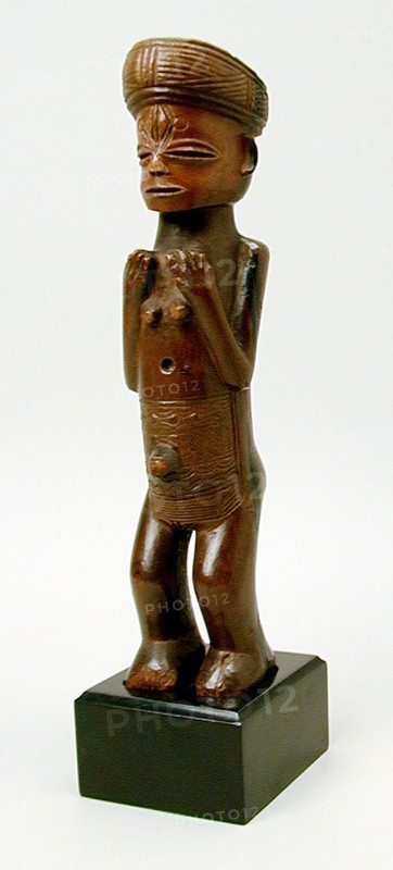 Lwena, African, Female Figure, early 20th century, Wood, Overall: 11 3/4 × 3 × 3/4 inches (29.8 × 7.6 × 1.9 cm)