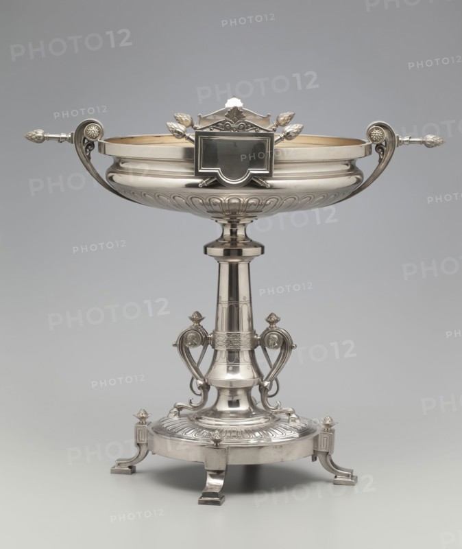 Centerpiece, ca. 1865, silver and parcel gilt, Overall: 19 × 14 3/8 × 21 5/8 inches (48.3 × 36.5 × 54.9 cm)