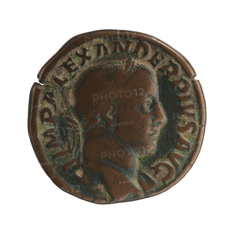Sestertius of Alexander Severus (208–235; Roman emperor 222–235), issuer: Alexander Severus. Obverse/depicts personifications and Alexander Severus (iconography). Reverse: Spes (personification). Date: 231–235 CE. Roman Empire (27 BCE–476 CE). Rome. Coin. Diameter 29.5–30.0 mm. Weight 20.49 g.