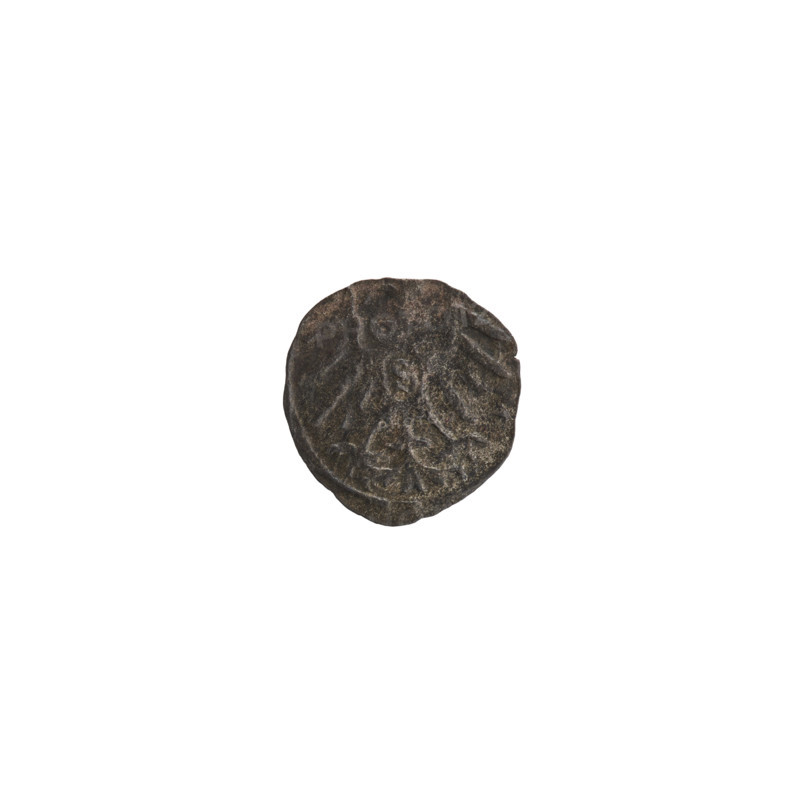 Denarius, Nimptsch (Nimsch), Wolf, R5 (rarity); obverse: in the beaded border the letter A beneath which is the Hohenzollern coat of arms; on the sides of the letter the numerals of the date 5 - 9; above the letter a rosette. Reverse: in the beaded border the Prussian eagle with a crowned shield bearing the letter S on its chest. 1559. Ducal Prussia (1525–1701), Königsberg. Coin; diameter 12.6 mm; weight 0.29 g; axis 90 degrees.