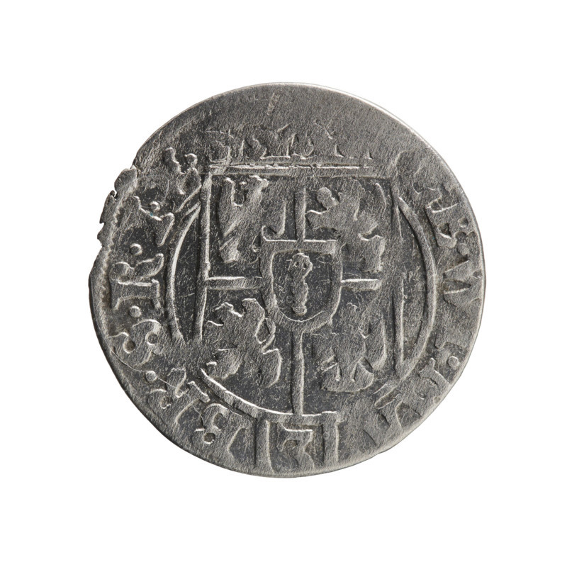 Orb of rule (iconographic); George William Hohenzollern (Elector of Brandenburg; Duke of Prussia; 1620–1640); coats of arms; cross (iconographic). Obverse: Under the ducal mitre a five-field coat of arms; below in the shield the value numeral 3. In the rim between the borders an inscription separated by the mitre and the value numeral, EW .MA. - BR.SRIE. Reverse: Royal orb with a cross with arms terminating in finials. In the lower part of the orb the value numerals 24. On the sides of the cross the date numerals 2–6. In the rim between the borders an inscription divided by a cross and a heart - the hallmark .MONE.NO- .PRVS. 1626. Ducal Prussia (1525–1701), Königsberg. Coin; diameter 19.0 mm; weight 1.14 g; axis 135°.