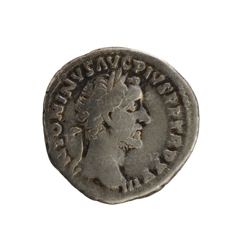 denarius, Antoninus Pius (86–161; Roman emperor 138–161) — iconography: busts, Pax (personification), imperial busts, branch (attribute), scepter (attribute). Obv. ANTONINVS AVG PIVS PP TR P XXIII — Emperor's head in a laurel wreath, facing right. Pearl border. Rv. PACI AVG COS IIII — Pax stands facing left, holding a branch in her right hand and a scepter in her left. Pearl border. Date: 159–160. Culture: Roman Empire (27 BC–476). Place: Rome. Object: coin (denarius). Weight: 3.15 g. Axis: 180 degrees.