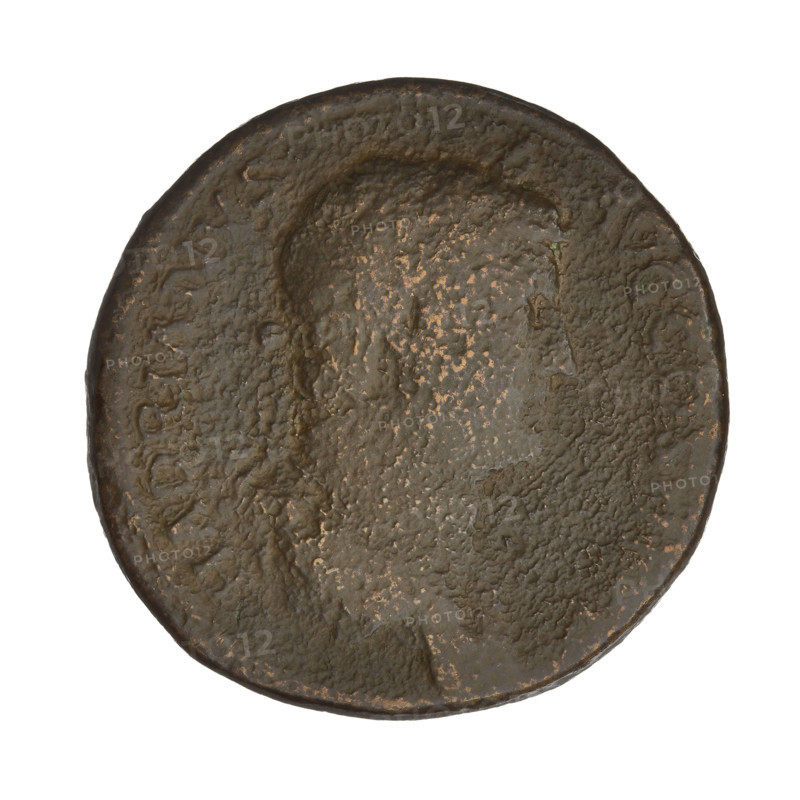 Sestertius of Hadrian (76–138; Roman emperor 117–138). Coin (personification). Obverse: Head of Hadrian with laurel wreath facing right; rim inscription: HADRIANVS AVGCOS III PP. Reverse: Personification (coin) facing left, holding scales in right hand and cornucopia in left; SC on both sides; rim inscription illegible. Date: 134–138. Roman Empire (27 BC–476), Rome. Coin, weight 23.25 g.