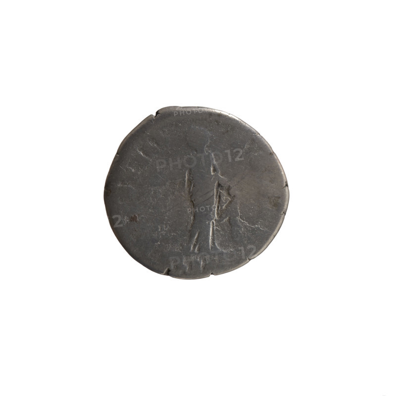 Denarius, Marcus Aurelius (121–180; Roman emperor 161–180), (caesar 139–161), issuer: Antoninus Pius (86–161; Roman emperor 138–161), Marcus Aurelius (heir to the throne; 138–161) — iconography: Antoninus Pius — iconography; personifications: Clementia. Obverse: Head of young Marcus Aurelius without a cap facing right, legend M AVRELIVS CAE - SAR AVG PII F all around. Reverse: Clementia stands frontally, head turned left, holding a patera in her right hand and lifting the hem of her robe with her left, legend OT III - COS II all around, CLEM in section. Date: 148–149. Culture: Roman Empire (27 BC–476), Rome. Object: coin (denarius). Measurements: diameter 17.5–18.0 mm, weight 2.82 g, axis 210°.