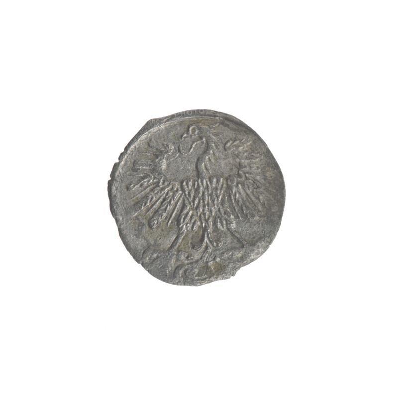 Lithuanian denarius, Sigismund II Augustus (King of Poland; 1544–1572); emblems of the Jagiellon dynasty; Polish coins; motifs: eagle (Polish Eagle) on obverse rim, Pursuer (Lithuanian Pursuer) on reverse rim; below the year 1560; dated 1560; Grand Duchy of Lithuania, Vilnius; coin; diameter 11.2–11.5 mm; weight 0.24 g.