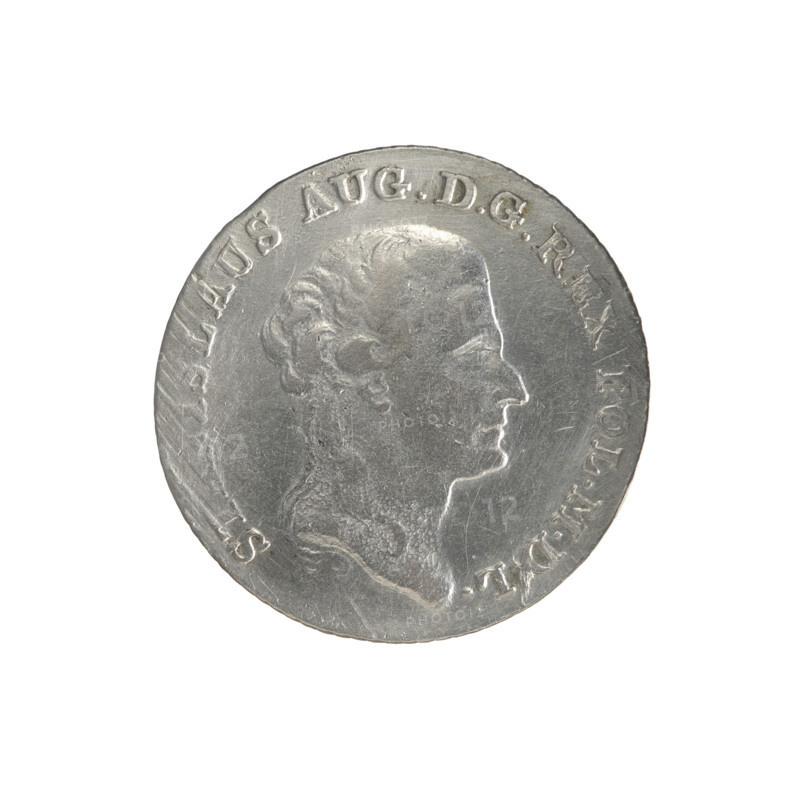 2 gold crown coins, Stanislaw August Poniatowski (King of Poland; 1732–1798 / reign 1764–1795). Obverse: head of Stanislaw August, inscription around: S. S AUG. DGR. POL. M., L. Reverse: under a crown a five-field coat of arms with the coats of arms of Poland (Orzel), Lithuania (Pogon) and the Poniatowski coat of arms (Ciolek); sides show the date 17 - 95; below the shield on a ribbon the Order of the White Eagle; on its sides the letters M. - V. and 8.- GR.; rim inscription: 42 1/4 EX. A - PURA; edge diagonally fluted. 1795. Polish–Lithuanian Commonwealth. Warsaw, Poland. Coin. Diameters: 28.5 mm and 29.0 mm. Weight: 9.26 g.