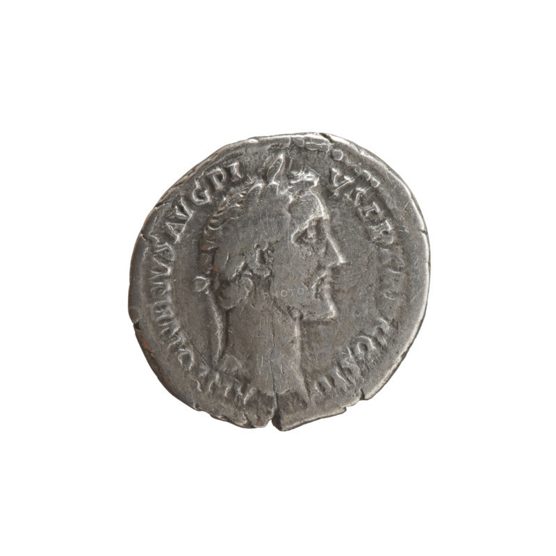 Denarius, Antoninus Pius (86–161; Roman emperor 138–161), issuer: Antoninus Pius. Obverse: Head of Antoninus Pius in a laurel wreath facing right, legend 'ANTONINVS AVG PI - VS PP TR P COS III'. Reverse: Aequitas standing left, holding scales in her outstretched right hand and a long staff (pertica) in her left, legend 'AEQVITA - S AVG'. Iconography: personification Aequitas, staffs, scales. Date: 140–144. Culture/place: Roman Empire, Rome. Medium: coin. Dimensions: diameter 17.0–17.5 mm; weight 2.65 g; axis 0 degrees.
